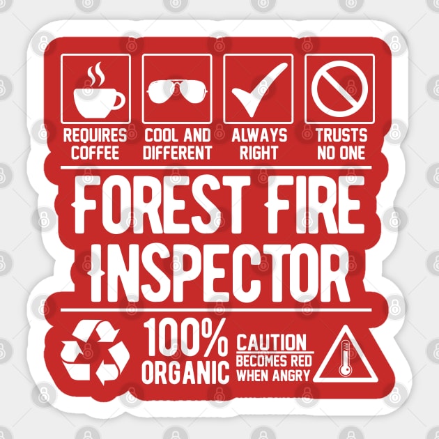 Forest Fire Inspector Job (white) Sticker by Graficof